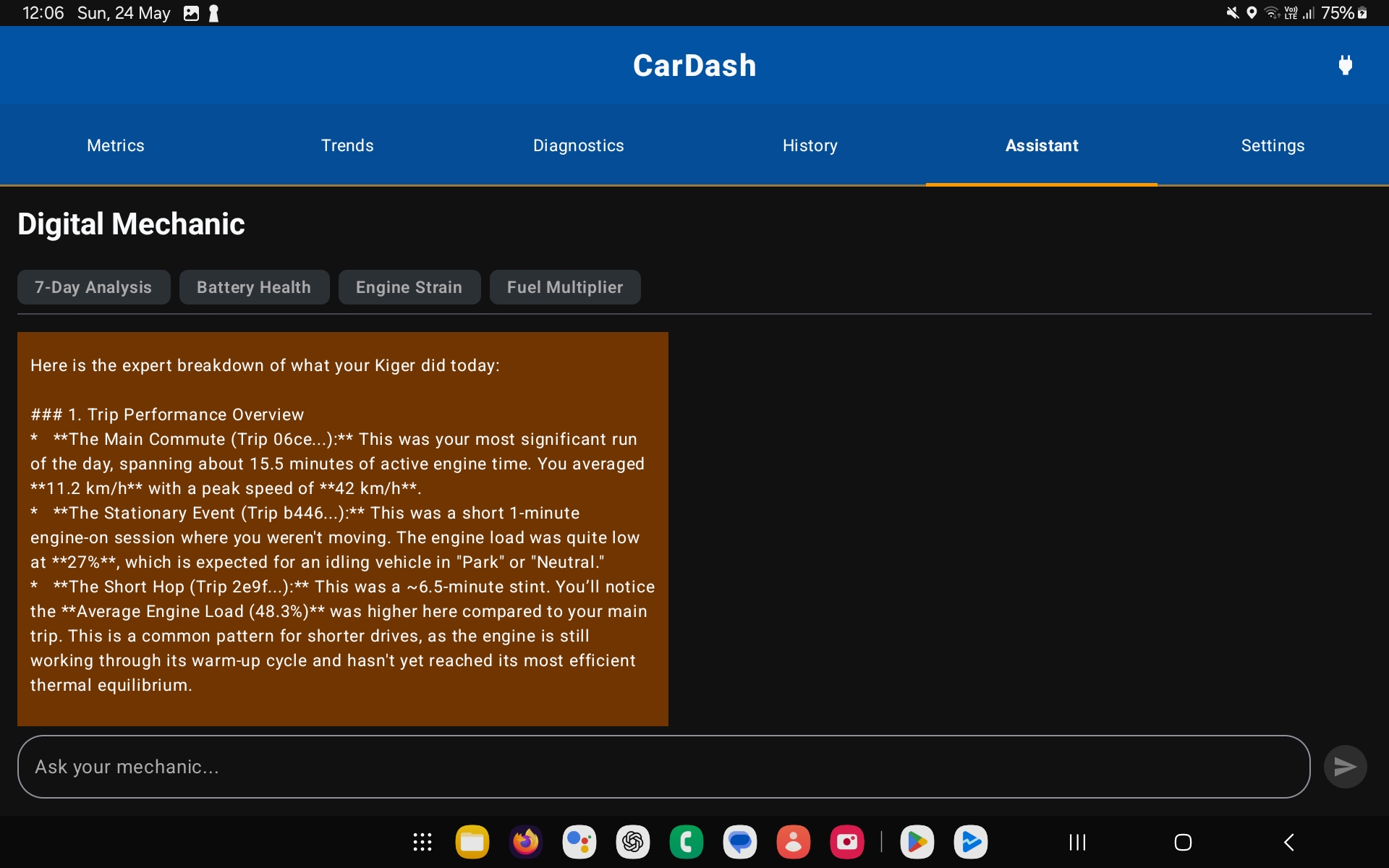 AI Assistant Screen