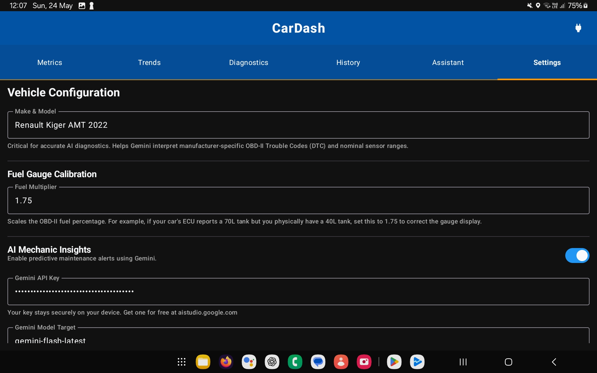 Settings Screen
